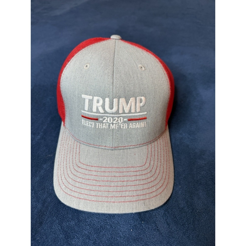 Printed Kicks Donald Trump 2020 Election Hat Richardson 112 Snapback Grey Red